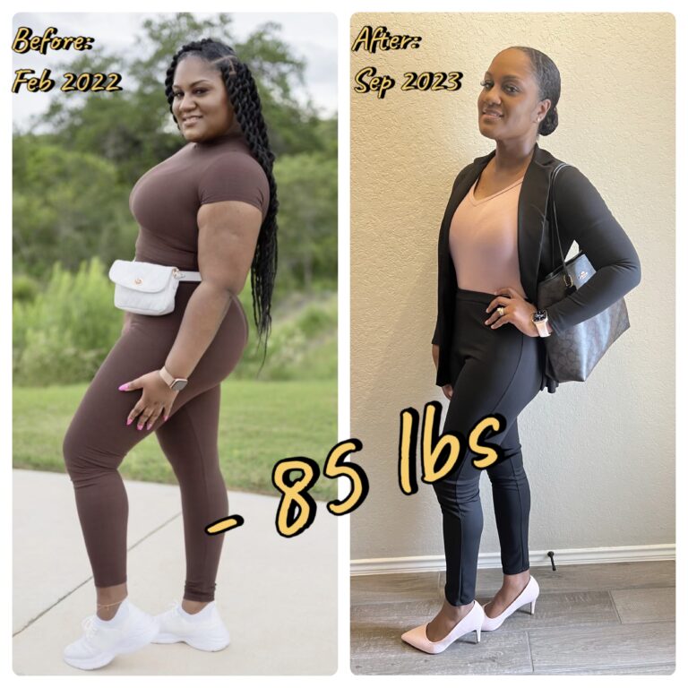 a woman with a weight loss