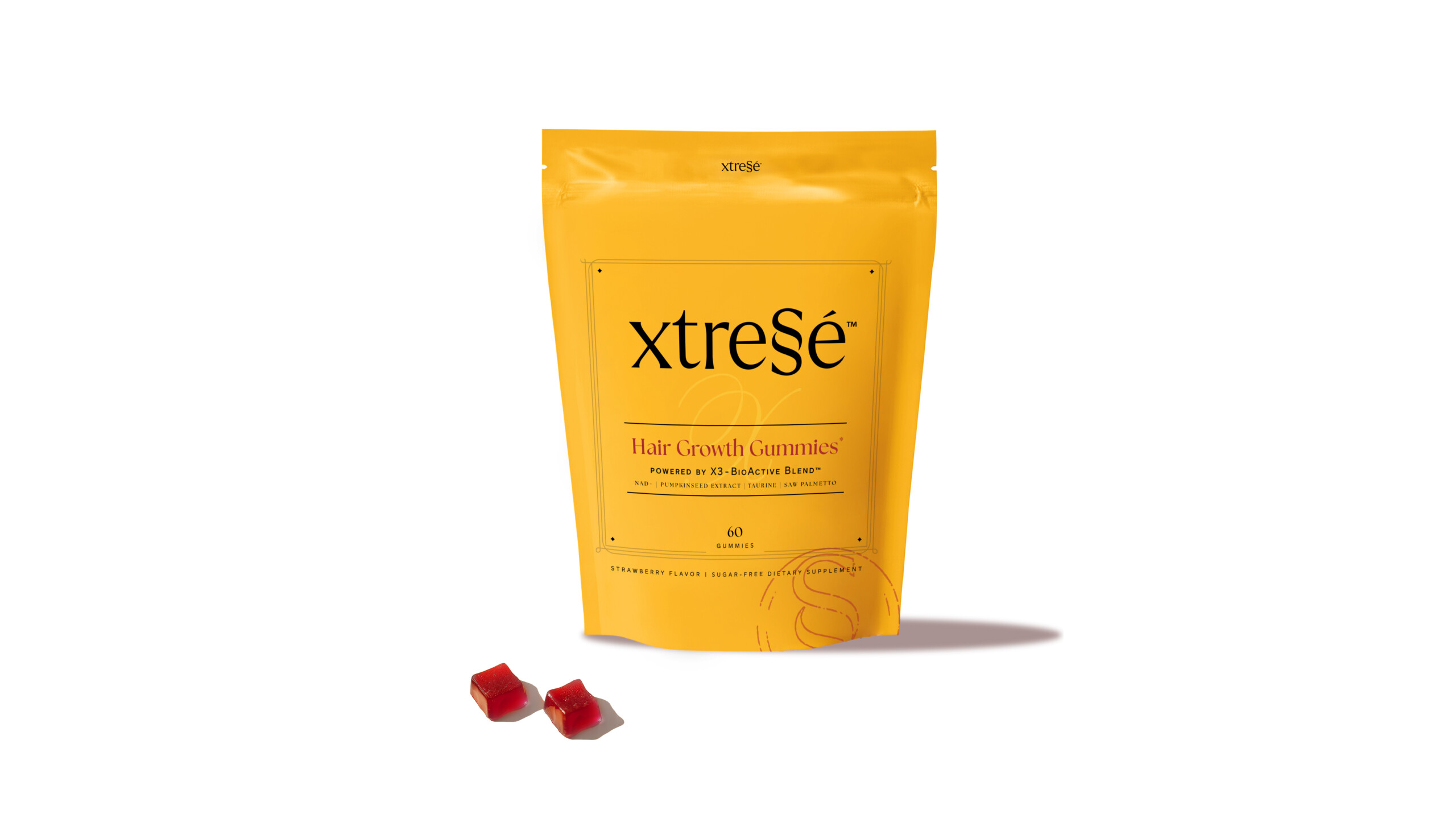 Extresse Hair Growth Gummies White Background