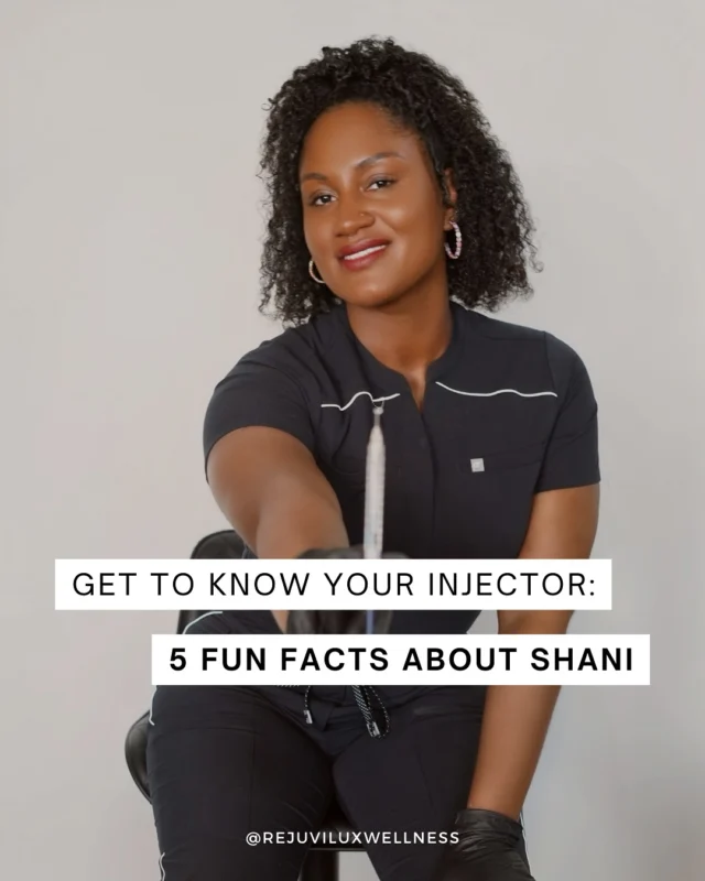 Injectables with a side of personality 💉✨

Before she’s your go-to for facial balancing or weight loss support—she’s a whole human you’ll actually love being around.

Shani isn’t just highly trained (and really good at what she does)—she’s warm, welcoming, and someone who listens to understand, not just respond.

Here are 5 things you might not know about your injector (but totally should 👀) — because who you trust with your face matters.

Slide through, then comment your fave fun fact or DM us to schedule your consult—you’re in good hands here.

🔗 Click the link in my bio to book or DM to chat about your glow up!👇🏼🖤

More than a treatment—this is confidence, connection, and care @rejuviluxwellness

#GetToKnowYourInjector #RejuviLuxWellness #SanAntonioMedspa #ConfidenceStartsHere #AestheticNurse #MeetYourInjector